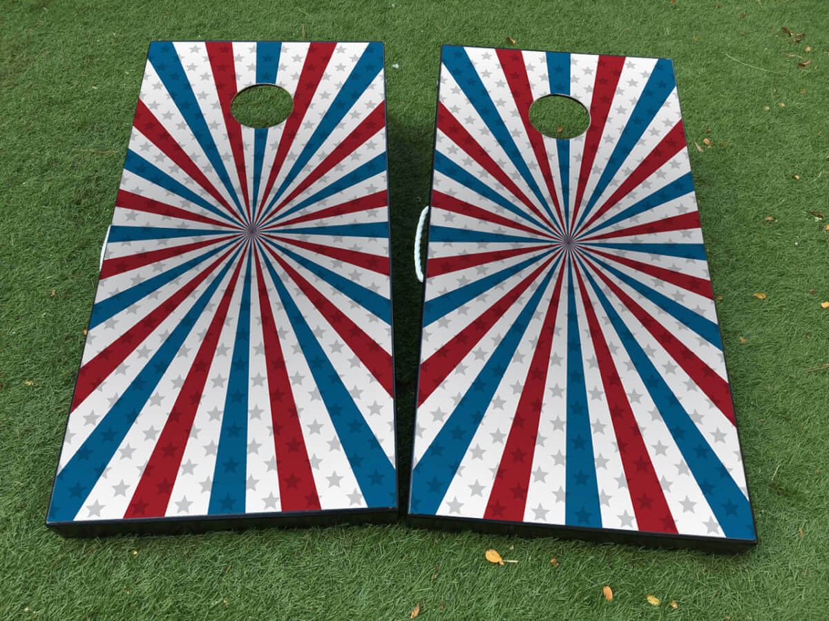 Set Adesivi Wrap a Tema Stelle della Bandiera Americana Patriottica per Tavolo Cornhole