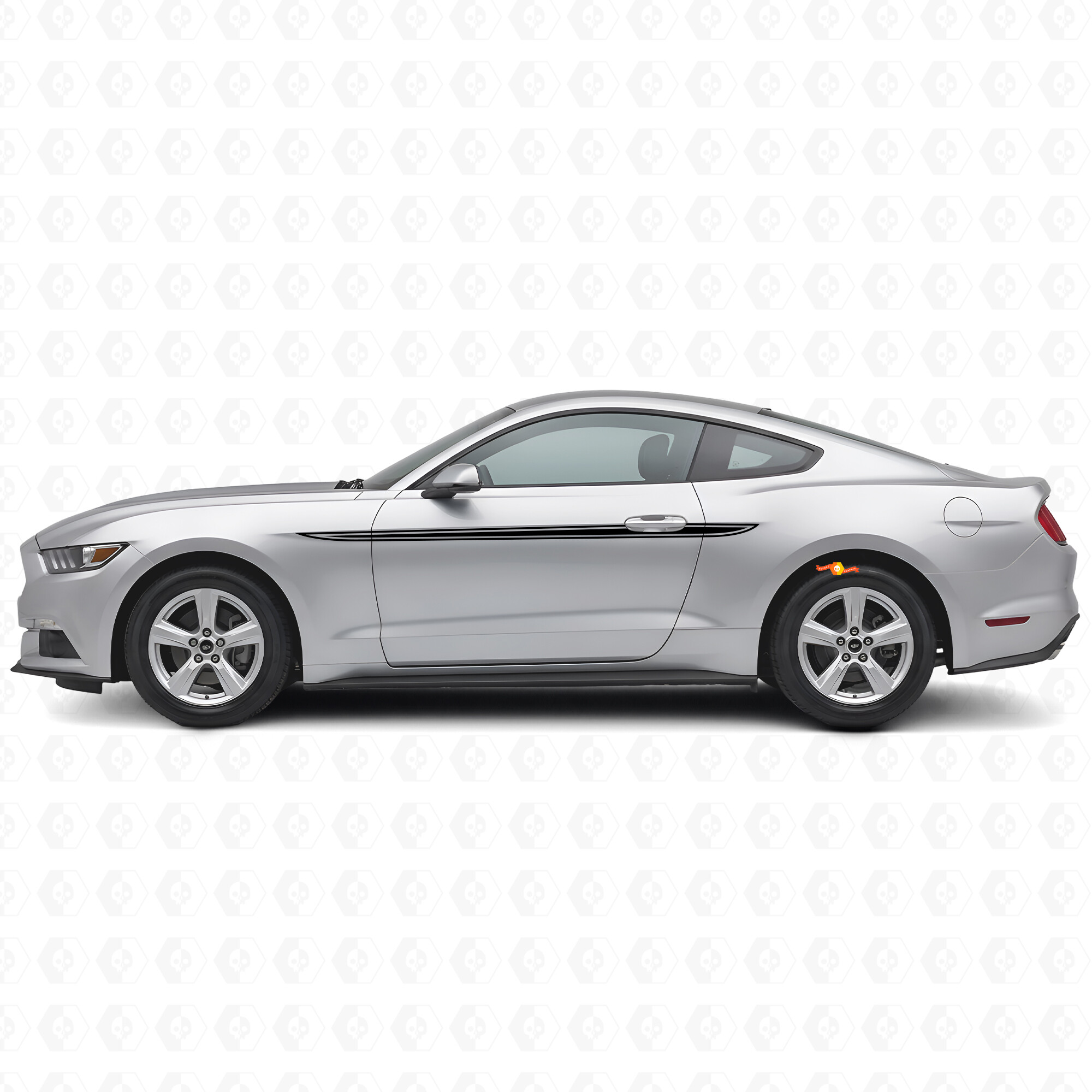 Strisce Laterali con Contorno Accentato Adesivo in Vinile per Ford Mustang 2015-2020