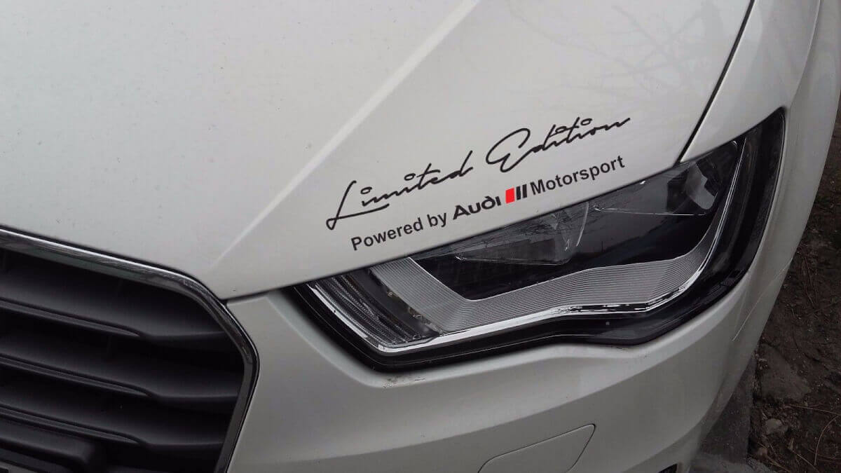 Adesivi in vinile per cofano Edizione Limitata Powered by Audi Motorsport per Audi