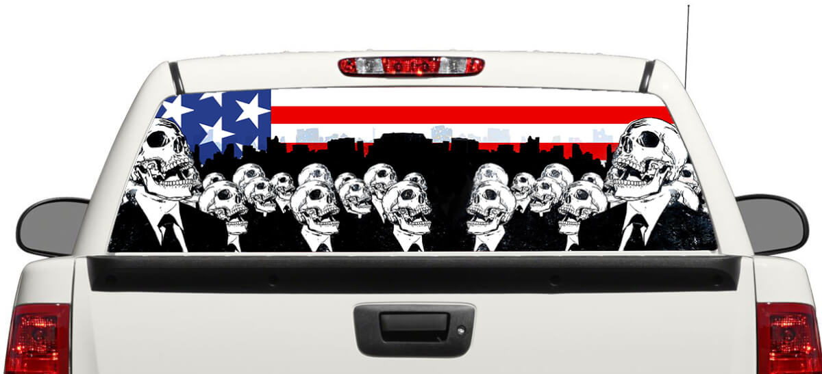 Bandiera americana Zombies Morte Lunotto Decal Sticker Pick-up Truck SUV Car 3