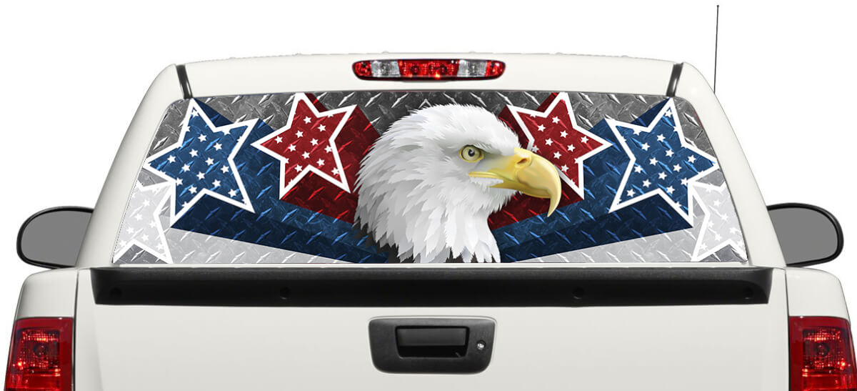 American Eagle USA Stars Adesivo per finestrino posteriore Pick-up Truck SUV Car 3