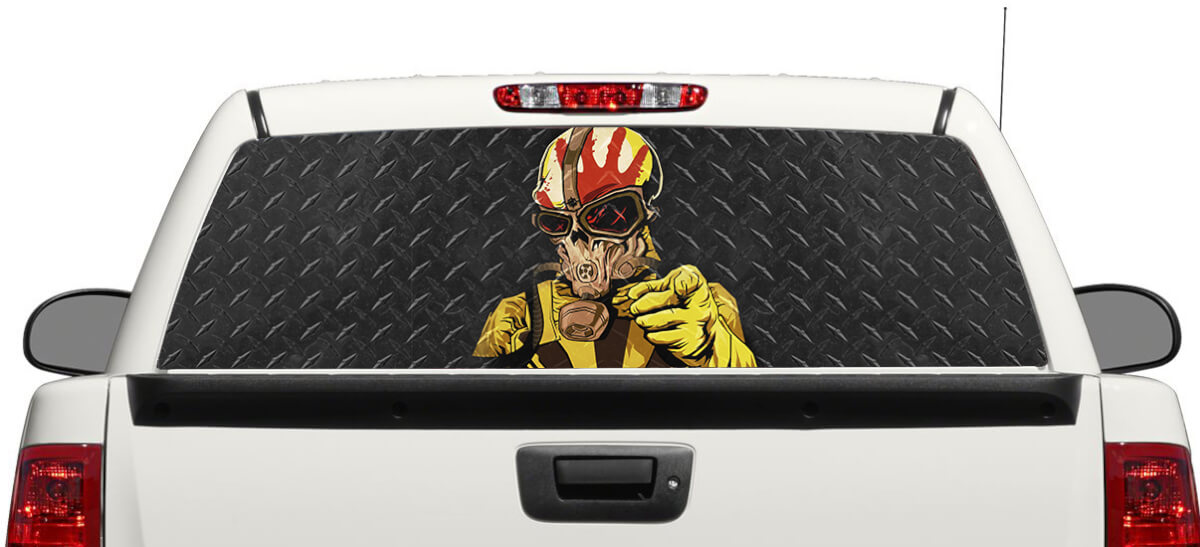 Adesivo per finestrino posteriore con teschio Five Finger Death Punch per camion e SUV