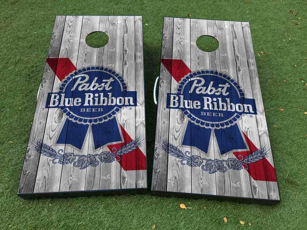 Set di Adesivi Vinile per Tavolo Cornhole Pabst Blue Ribbon