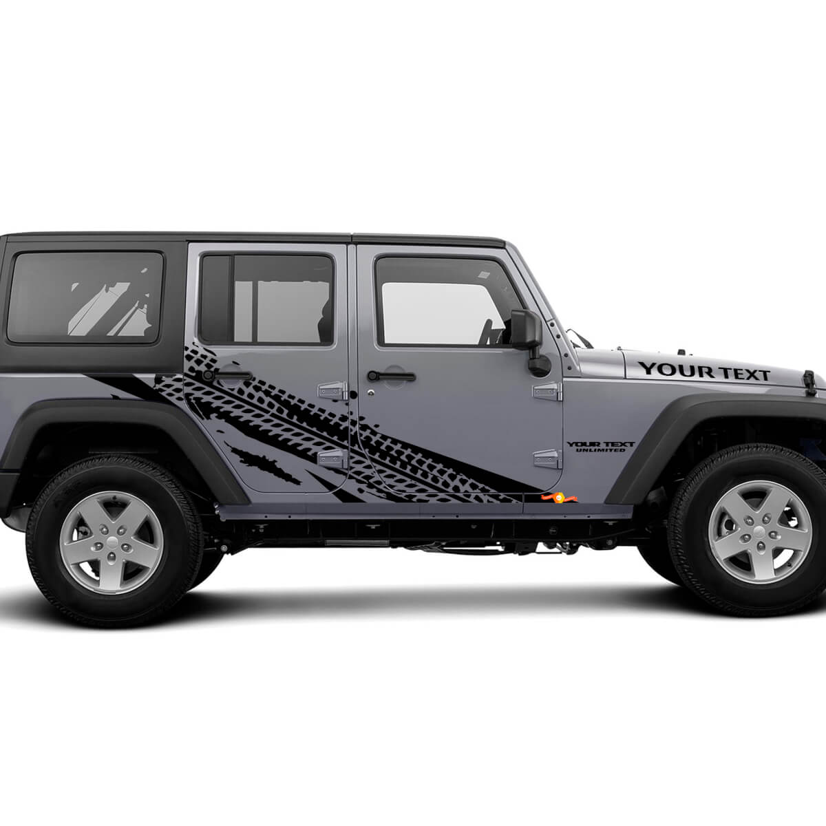 Adesivo in Vinile con Grafica Traccia Pneumatico per Jeep Wrangler Unlimited JK