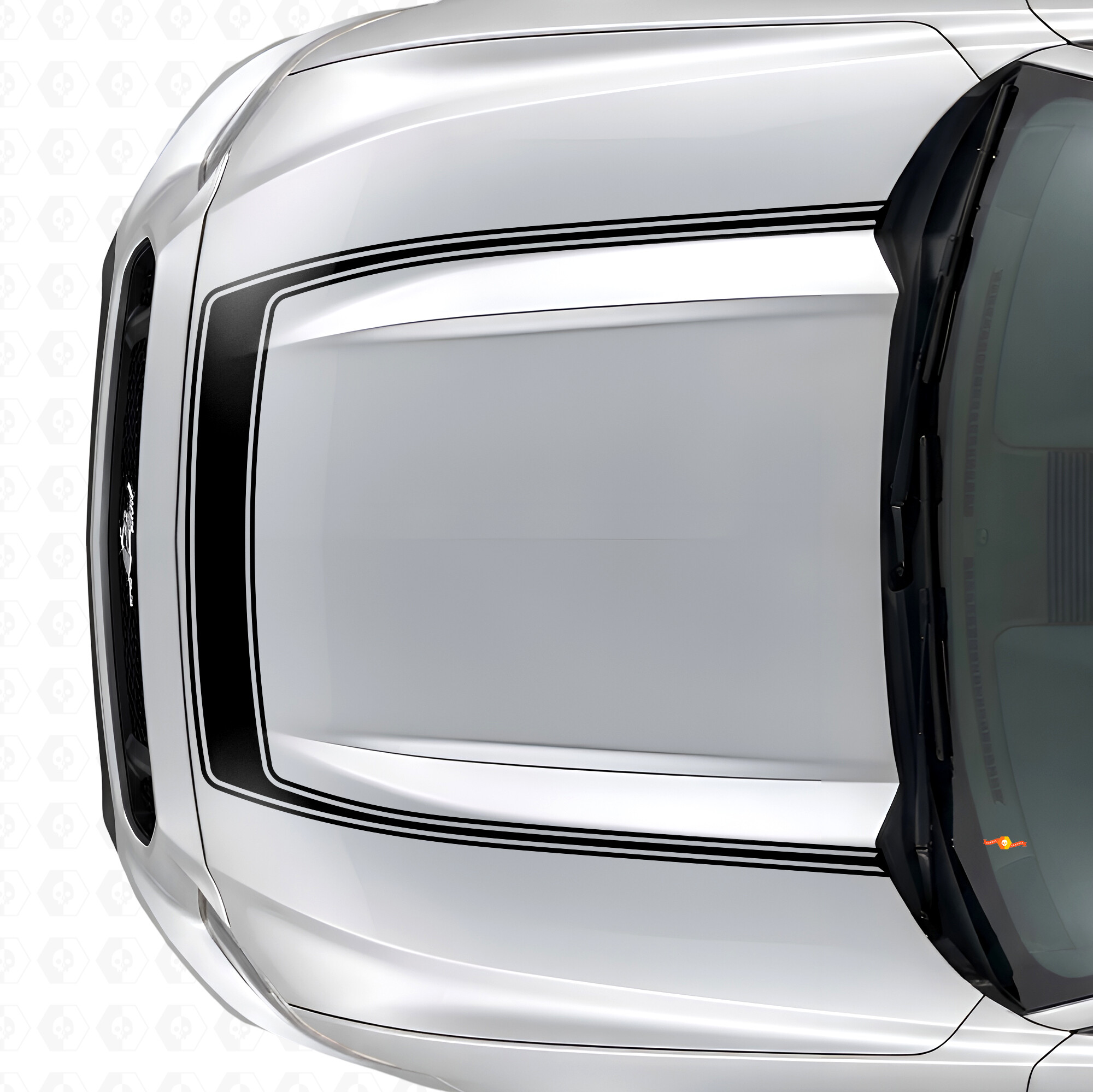 Adesivo in Vinile con Contorno a Strisce per Cofano per Musclecar Musclecarmodel 2015-2020