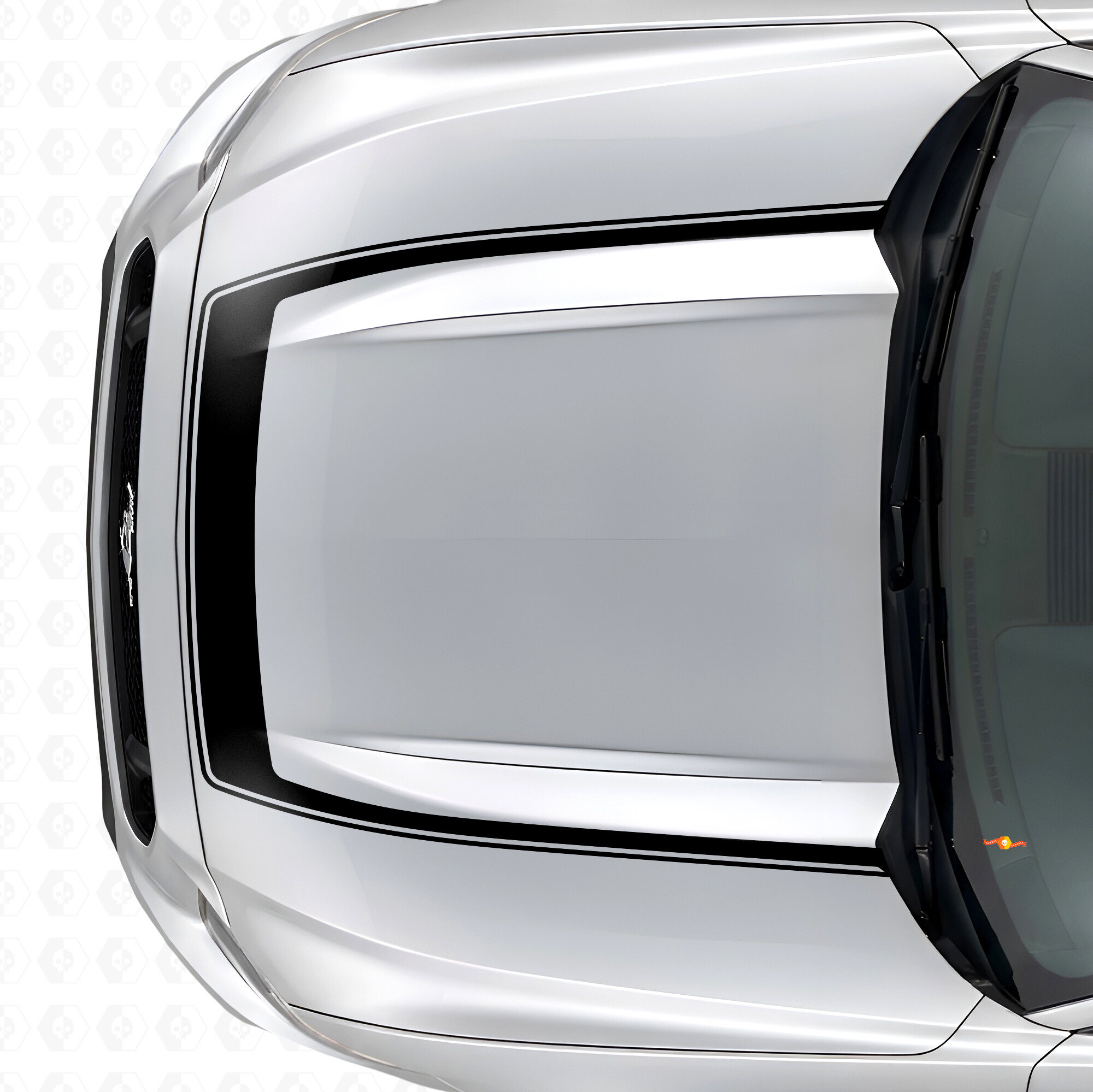 Striscia con Contorno Esterno Adesivo in Vinile per Cofano per Musclecar Musclecarmodel 2015-2020
