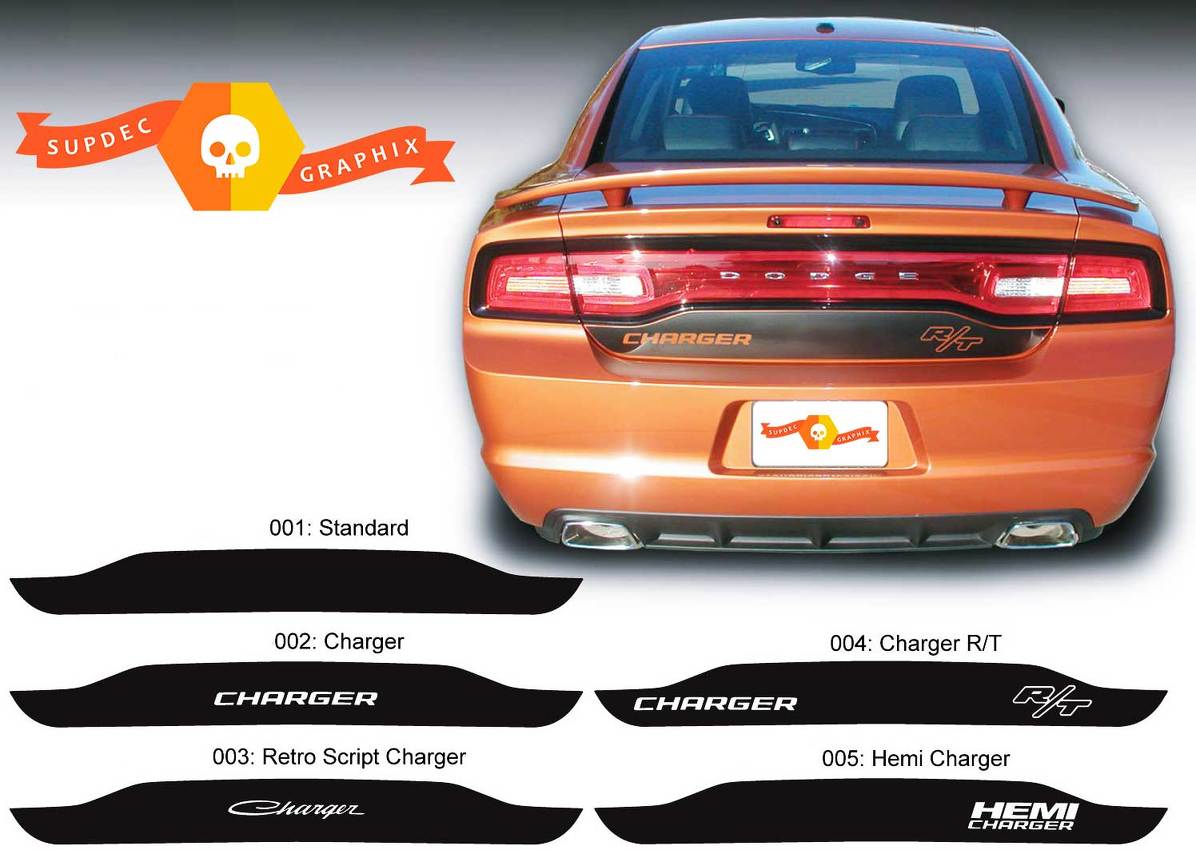Dodge Charger trunk blackout Decal Sticker La grafica Hemi RT si adatta ai modelli 2011-2014