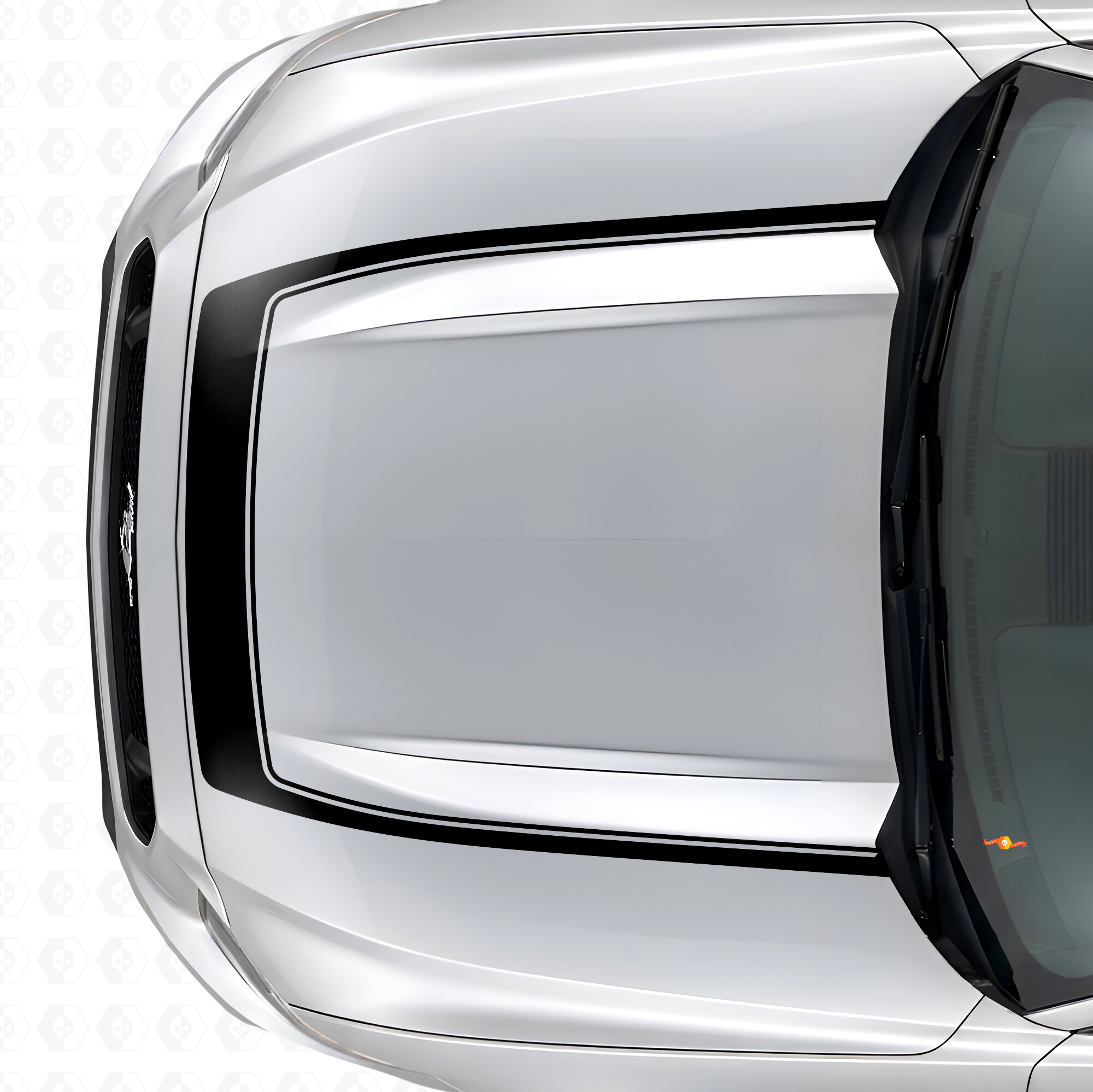 Striscia con contorno interno Adesivo in vinile per cofano Musclecar Musclecarmodel 2015-2020