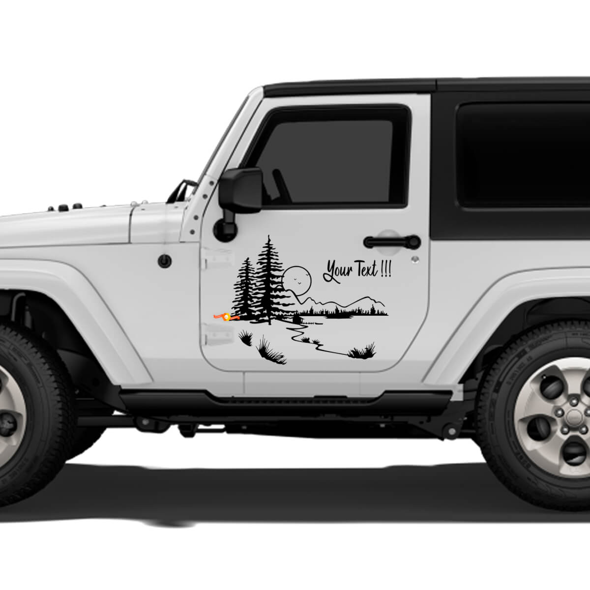 Adesivo in Vinile Paesaggio Foresta Montagna per Jeep Wrangler Rubicon Sahara