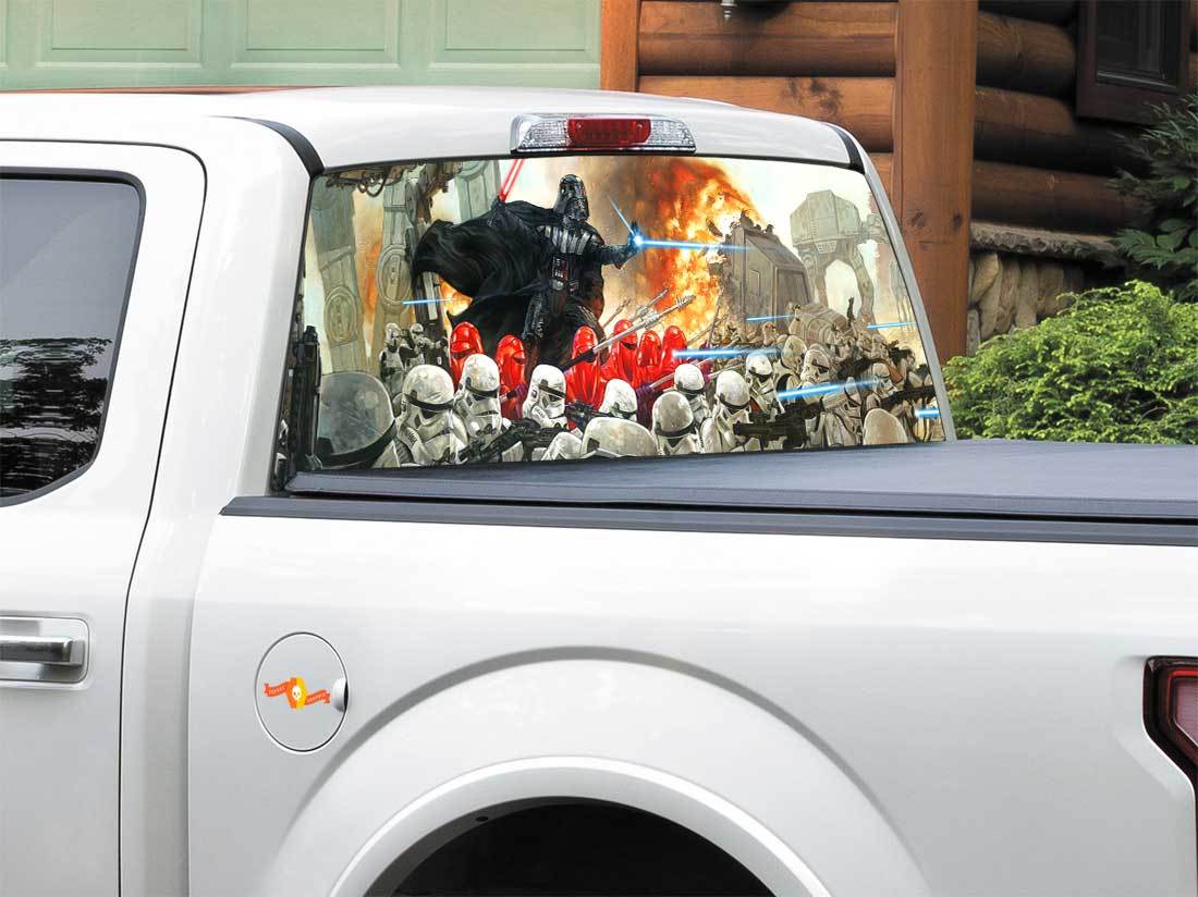 AT AT Walker Darth Vader Star Wars Adesivo per finestrino posteriore Pick-up Truck SUV Auto di qualsiasi dimensione
