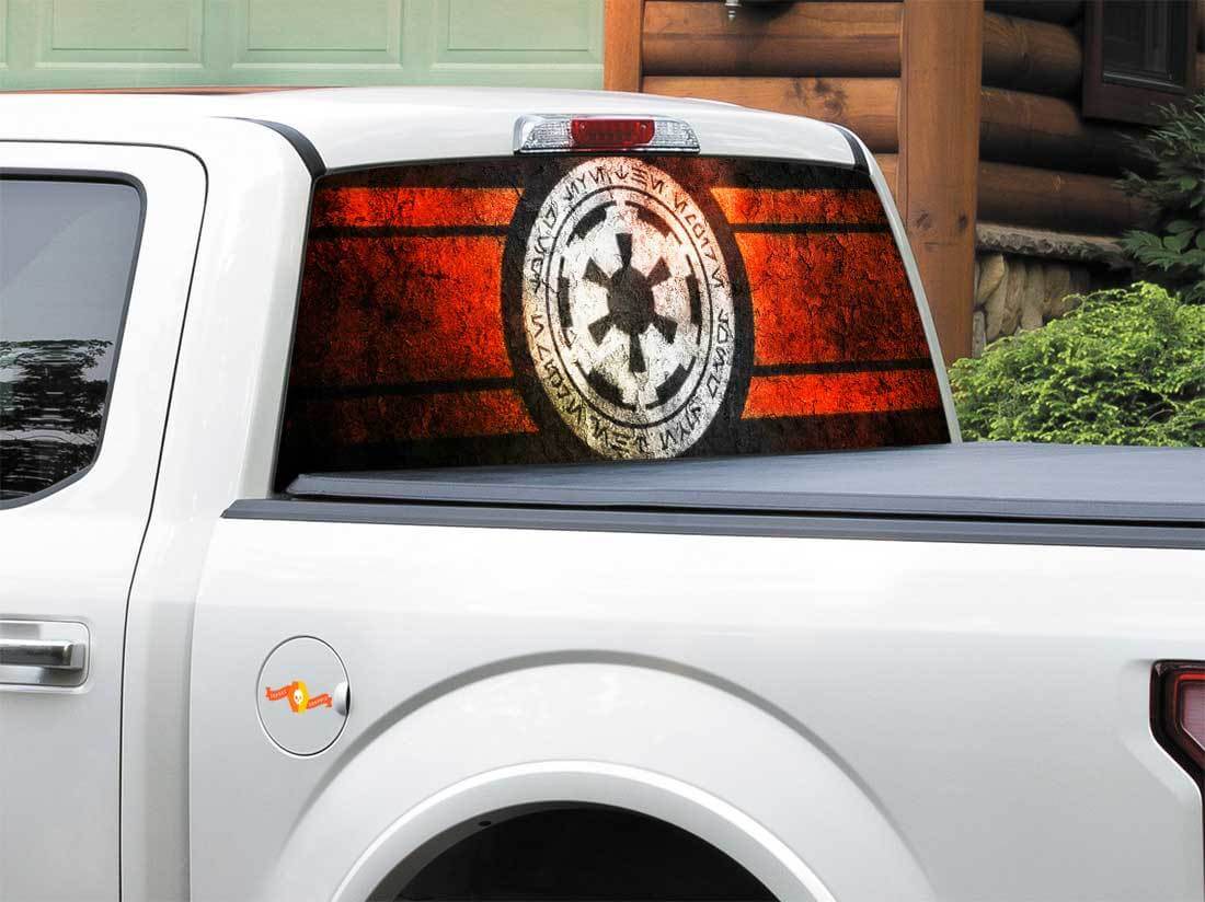 Adesivo per finestrino posteriore ispirato all'Impero Galattico per pickup e SUV