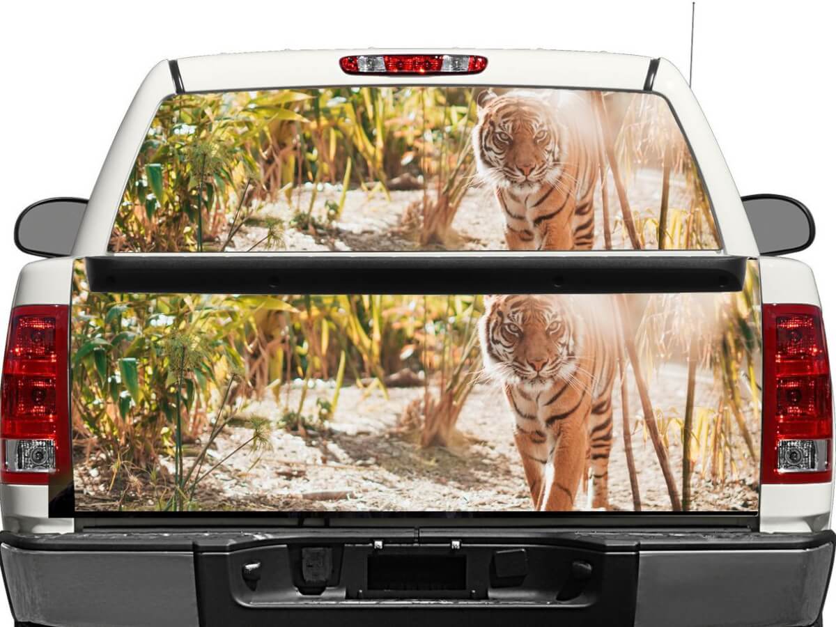 Adesivo per decalcomania per lunotto posteriore o portellone posteriore Tiger per auto SUV pick-up

