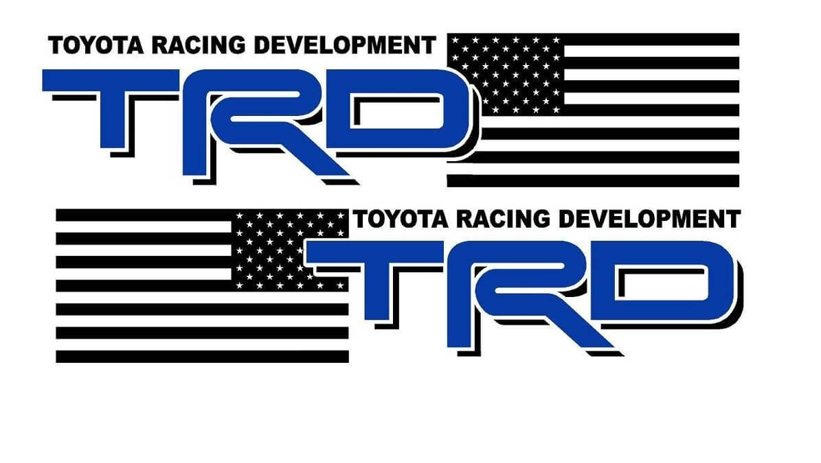 Adesivi Laterali in Vinile con Bandiera USA Stile TRD Coppia per Toyota Truck
