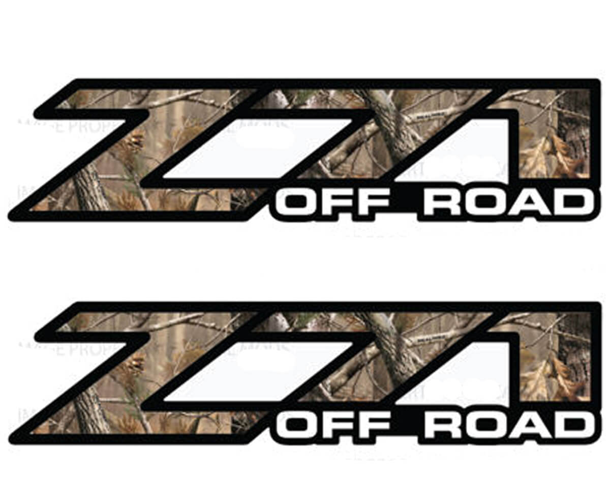 2 decalcomanie Chevy Silverado Z71 Off Road adesivi Realtree AP Camo 1500