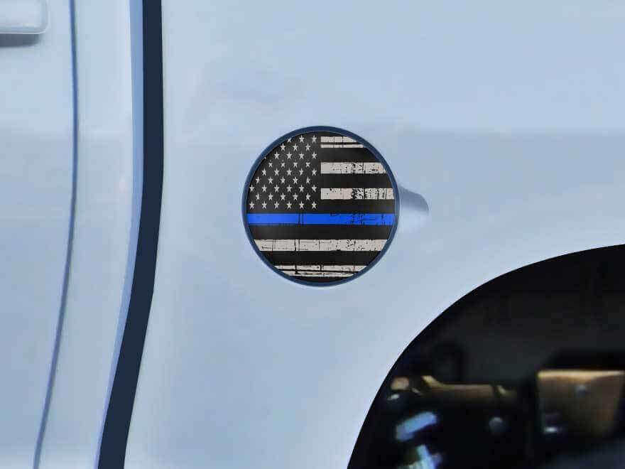 Adesivo in vinile per tappo carburante con linea blu della bandiera USA per Toyota Tundra 2014-16