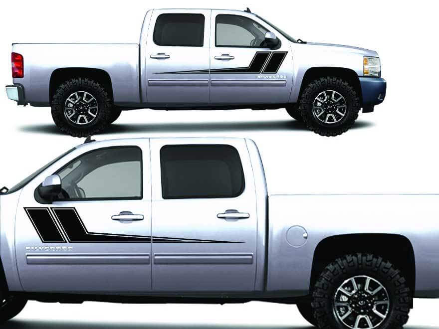 Chevrolet Silverado Truck 1500/2500/3500 RALLY STRIPE Adesivi per decalcomanie grafiche per modelli 2008-2013