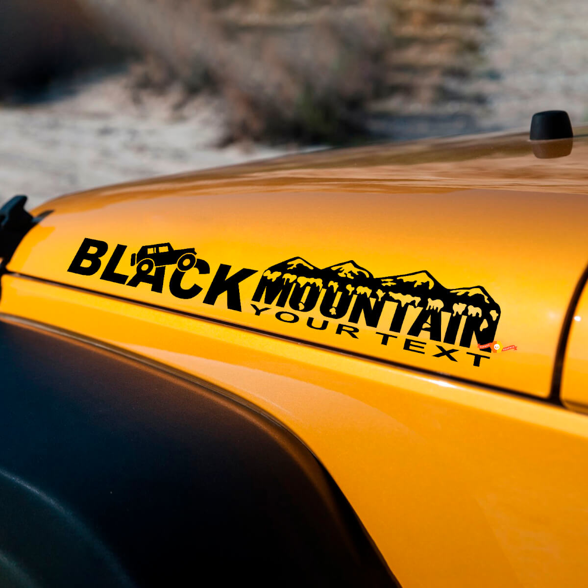 Adesivi Grafica Laterale Cofano Black Mountain per Jeep Rubicon Wrangler