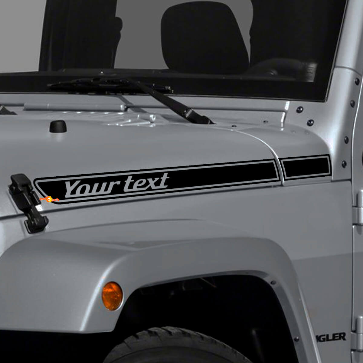 Adesivo in Vinile con Contorno Personalizzato a Strisce per Cofano Jeep Wrangler