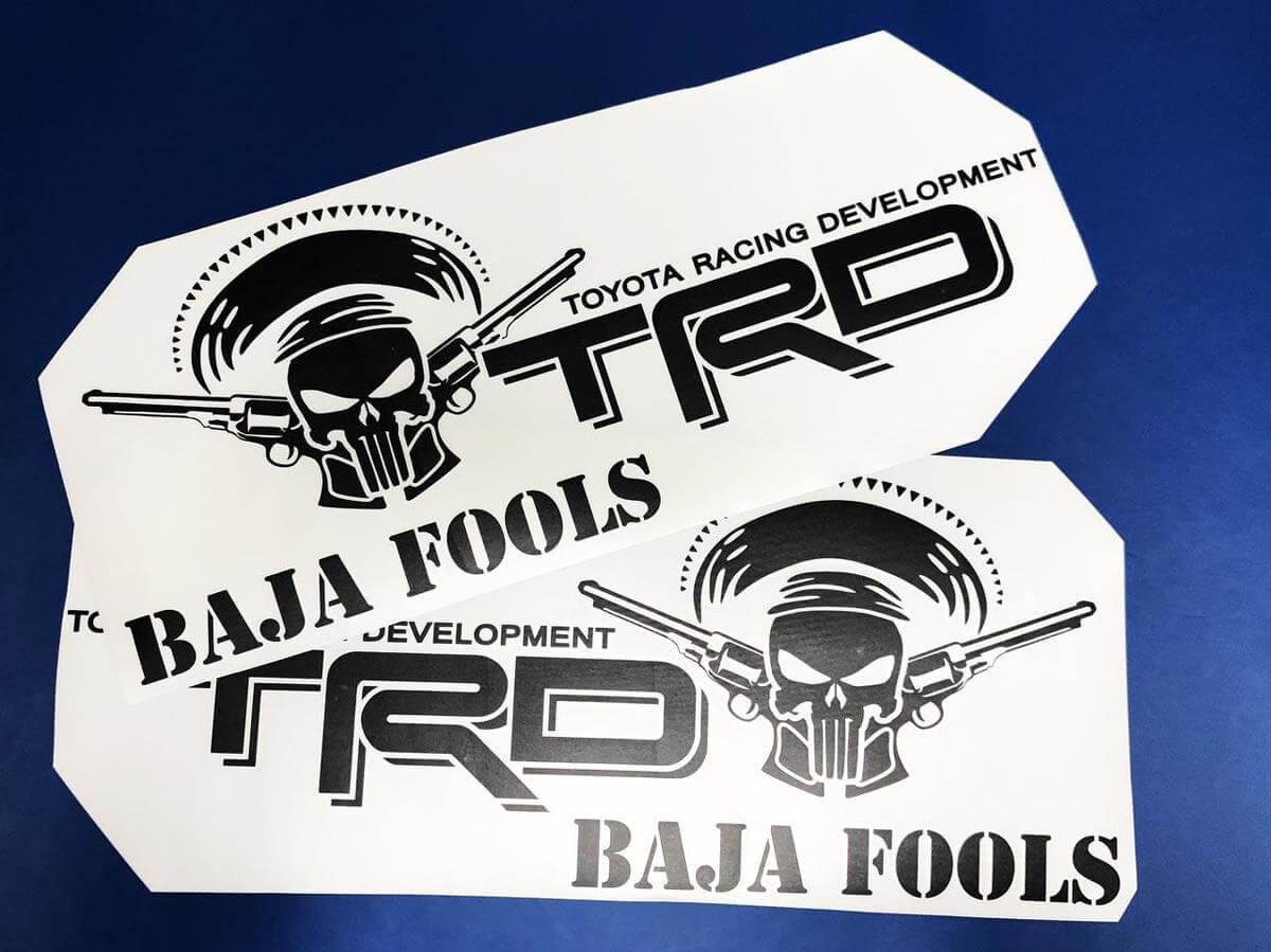 Toyota Racing Development TRD BAJA FOOLS Punisher edition 4X4 lato letto Adesivi decalcomanie grafiche