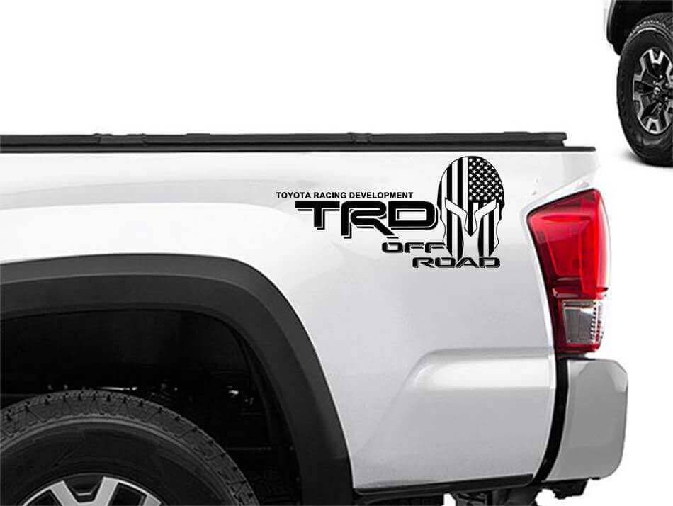 Set di Adesivi in Vinile Stilizzati con Bandiera USA per Casco TRD Spartan da Posizionare sul Lato del Cassone per Camion Toyota