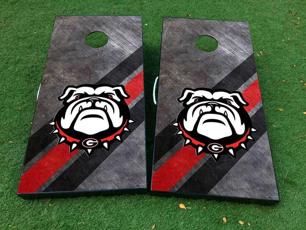 Adesivo a Strisce per Gioco Cornhole Football Georgia Bulldogs VINILI WRAPS con LAMINATO