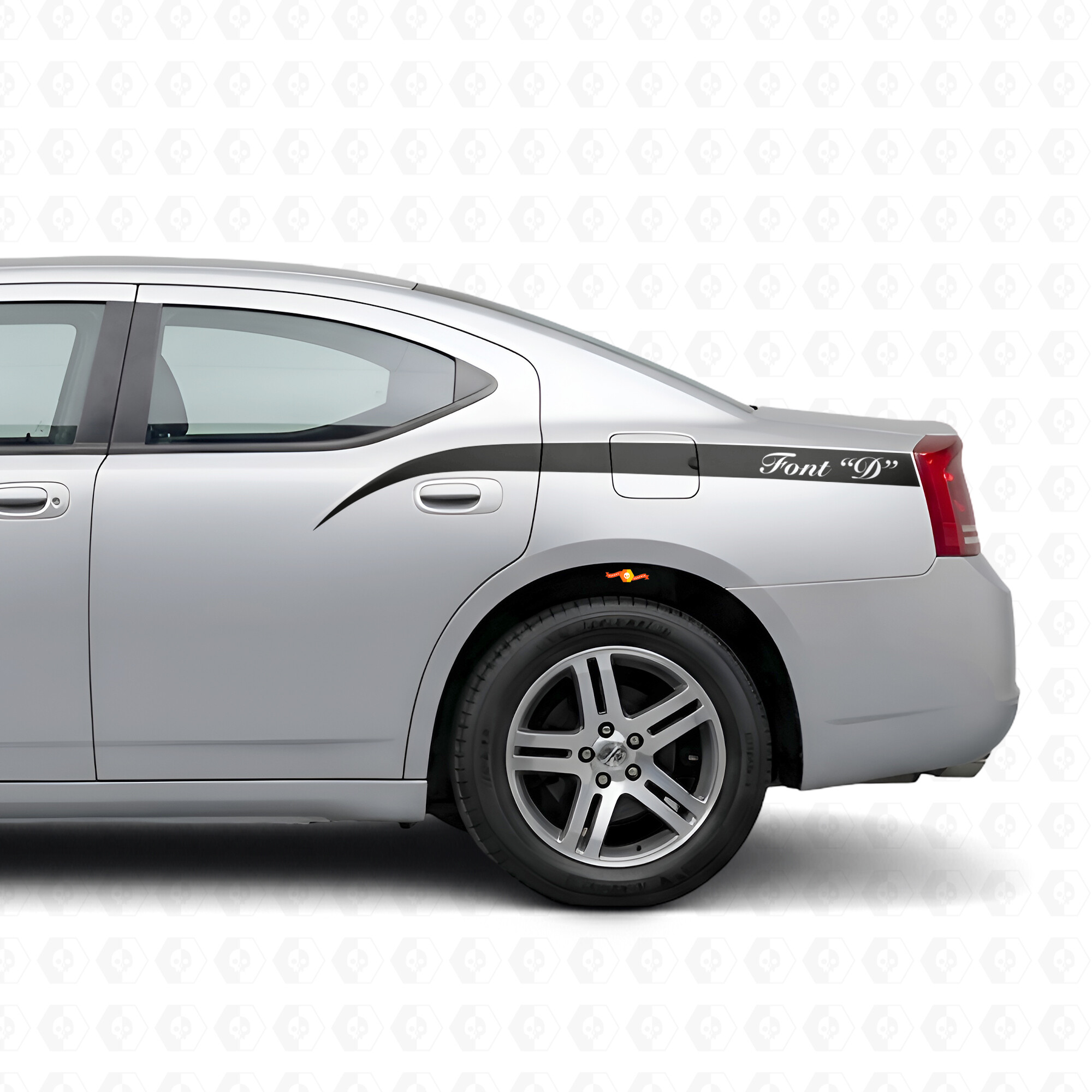 Adesivo in vinile laterale con strisce curve personalizzate per Dodge Charger 2006-2010