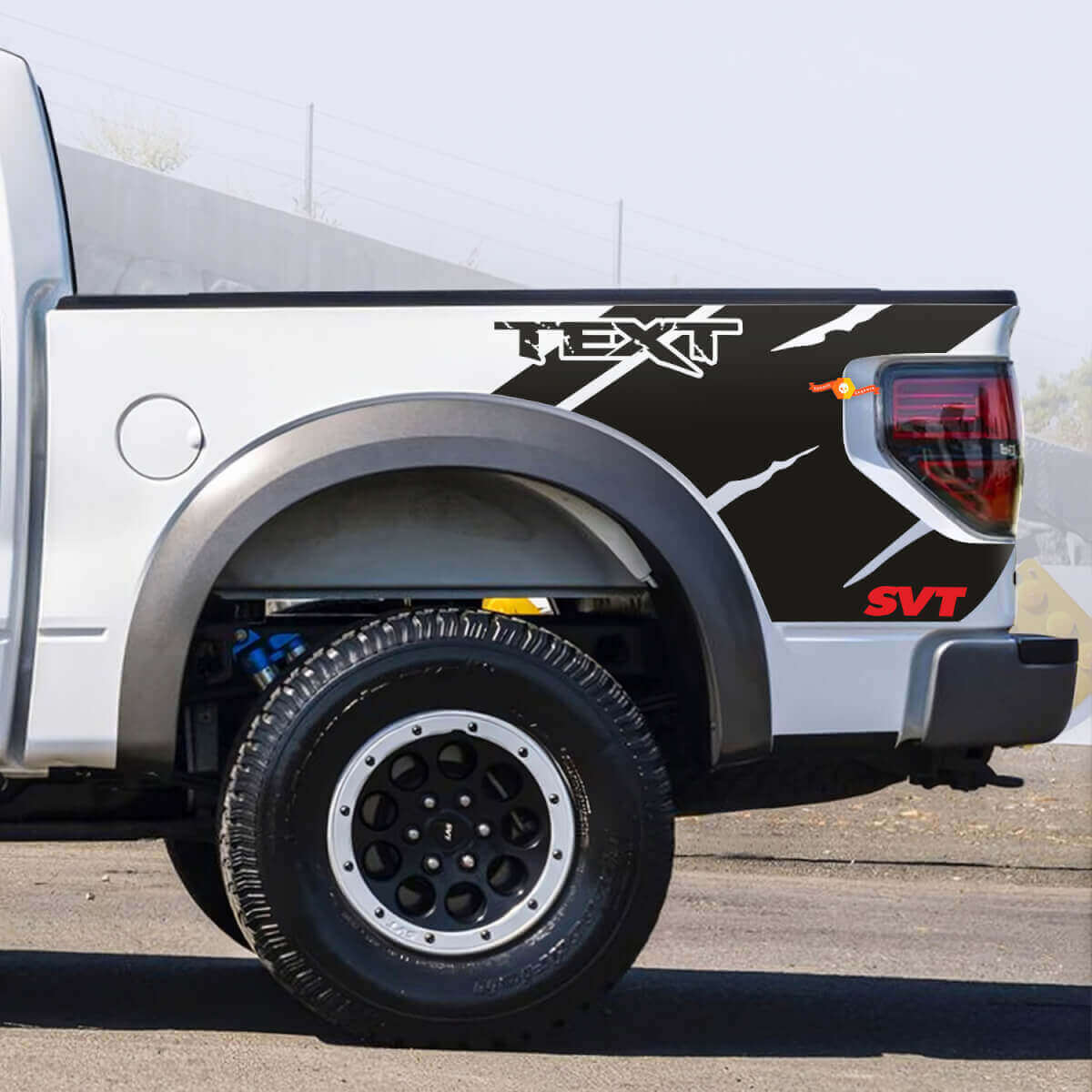 Kit di Adesivi in Vinile Stile Invecchiato con Testo Personalizzato per Musclecar truck SVT 2010-14