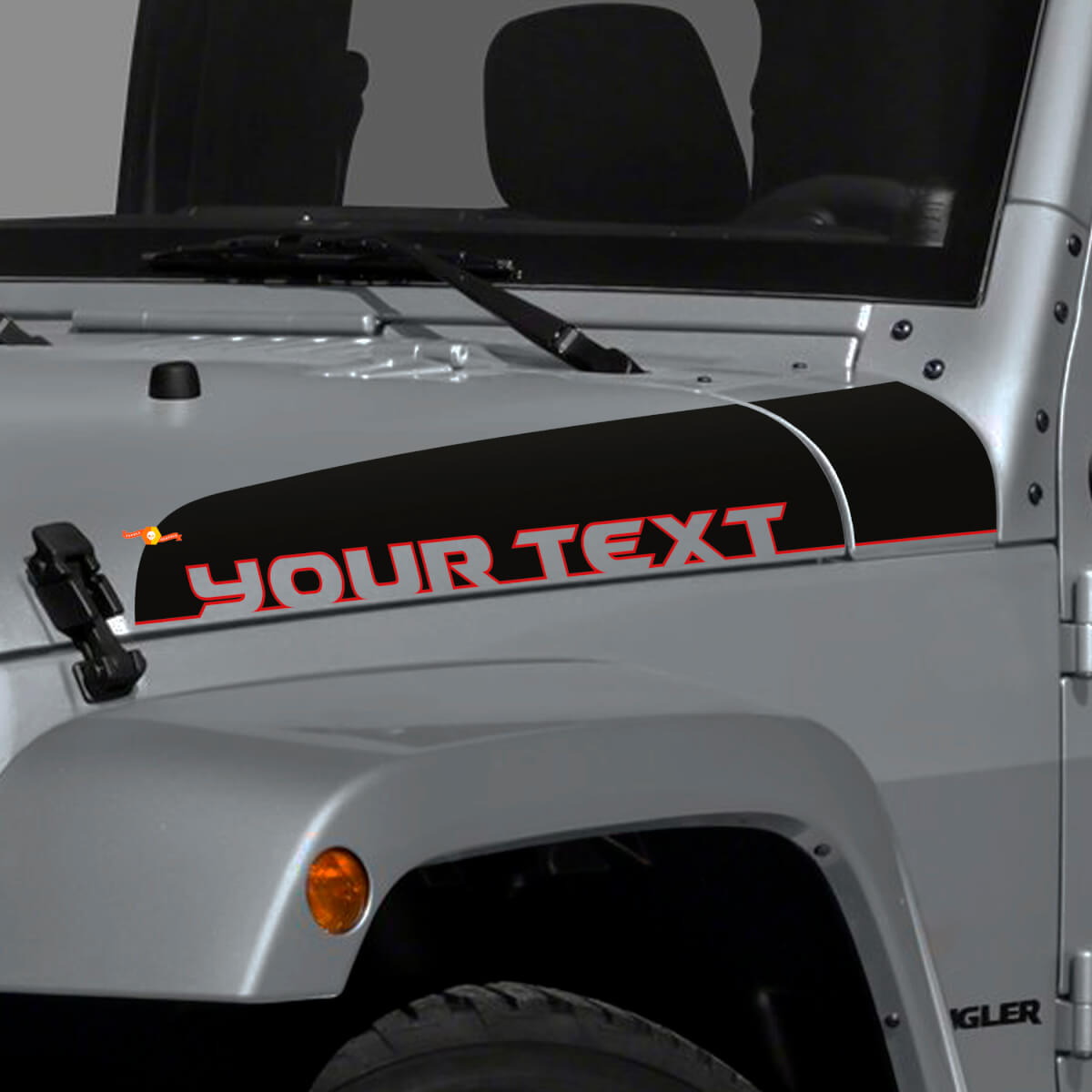 Adesivo in Vinile con Scritta Striscia per Cofano per Jeep Wrangler JK Unlimited