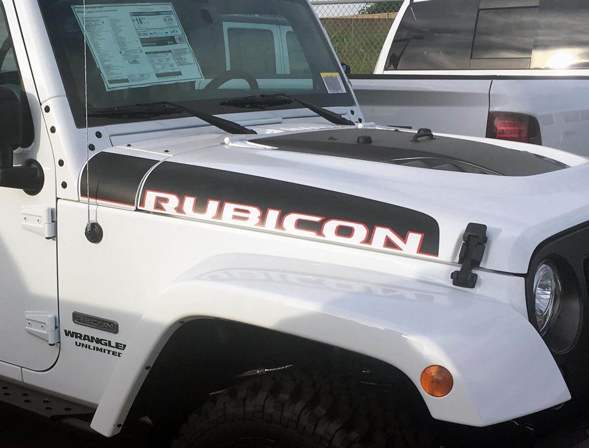 2 Adesivo decalcomania Jeep WRANGLER JK UNLIMITED RUBICON RECON