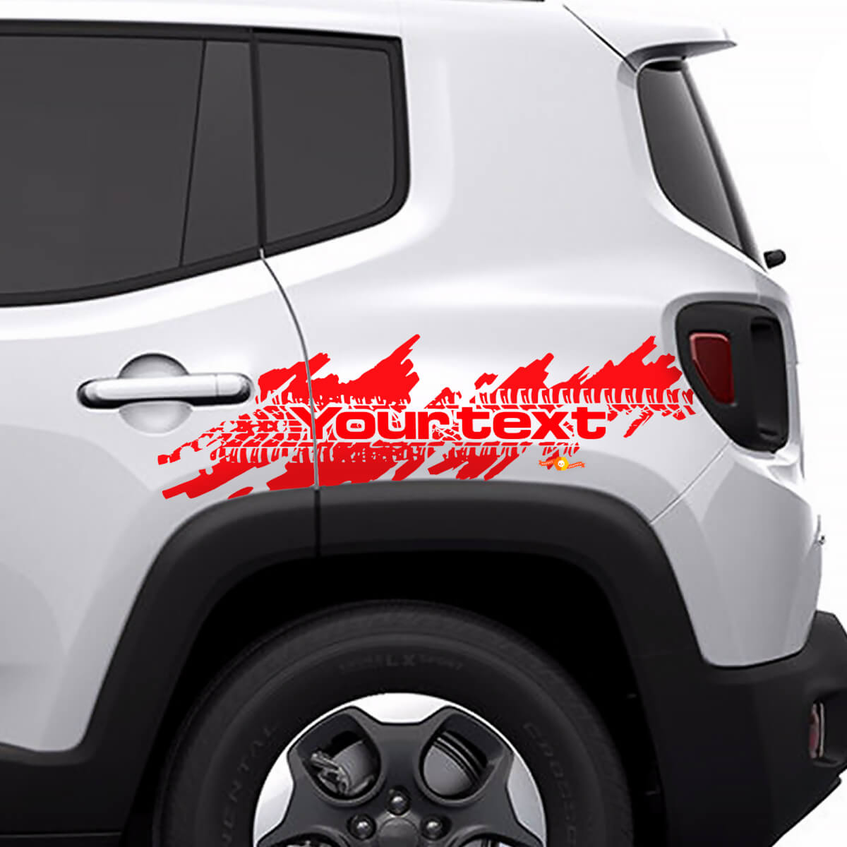 Jeep Renegade Distressed Tire Splash Graphic Hood Finestra Adesivo Decalcomania Veicolo Vinile
