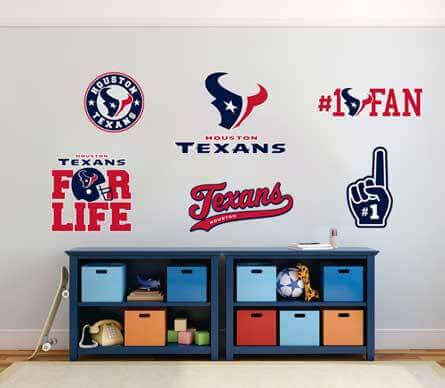 Adesivi in vinile per fan NFL Houston Texans per auto e parete