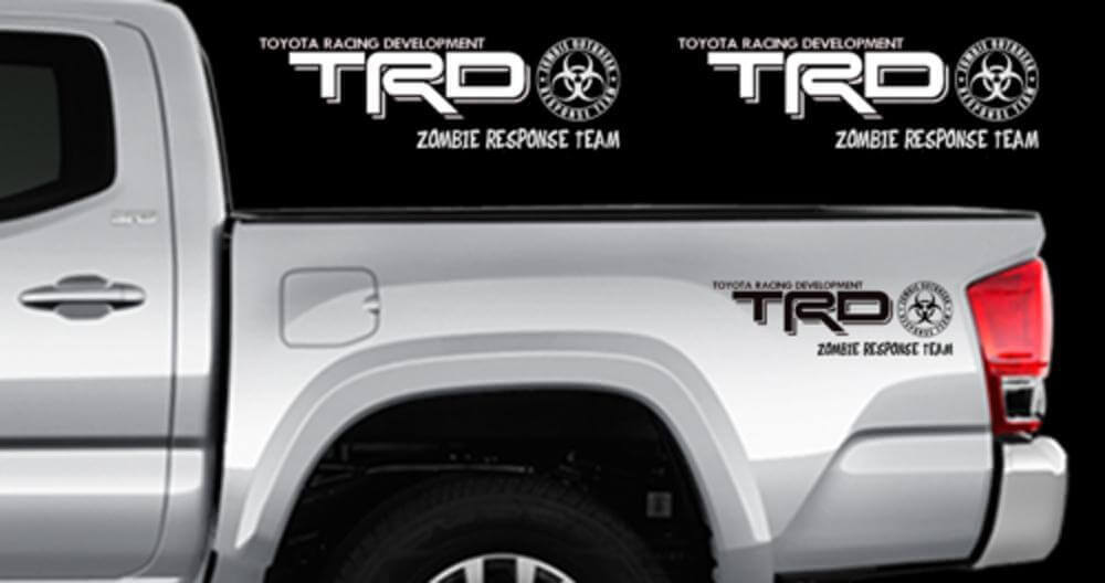 Set Adesivi in Vinile Laterali TRD Zombie Response Team per Toyota Tacoma Tundra