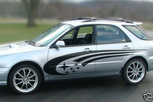 Subaru Impreza STI WRX Legacy Pannello laterale Stripes Stripes Decalcomanie in vinile Kit decalcomania da corsa