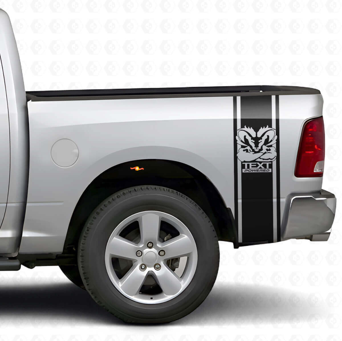 Kit di Adesivi in Vinile Personalizzati Stile Hemi per Strisce Laterali Posteriori per Dodge Ram