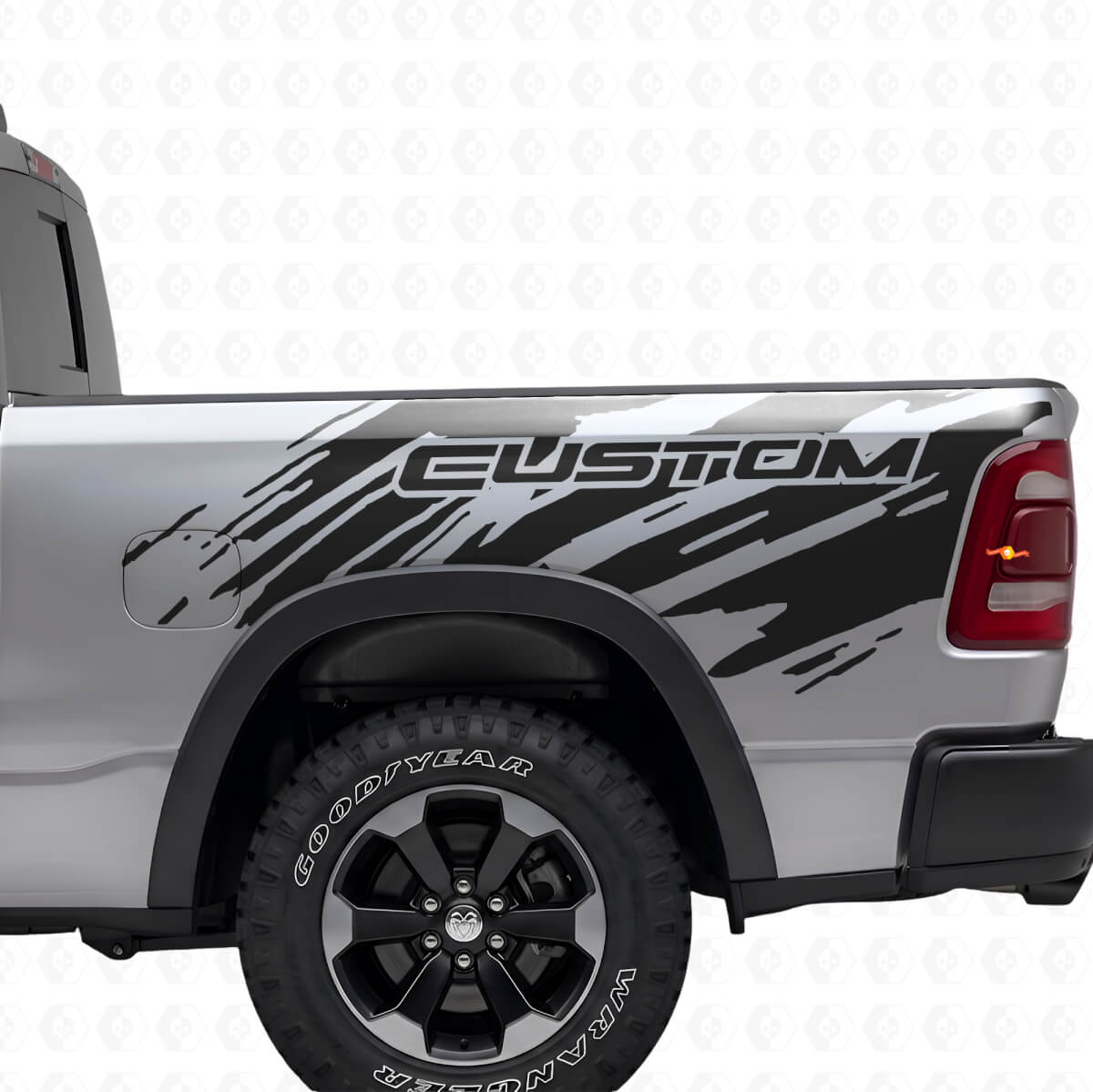 Kit Adesivi in Vinile Stile Splash Grunge per Cassa Laterale Dodge Ram