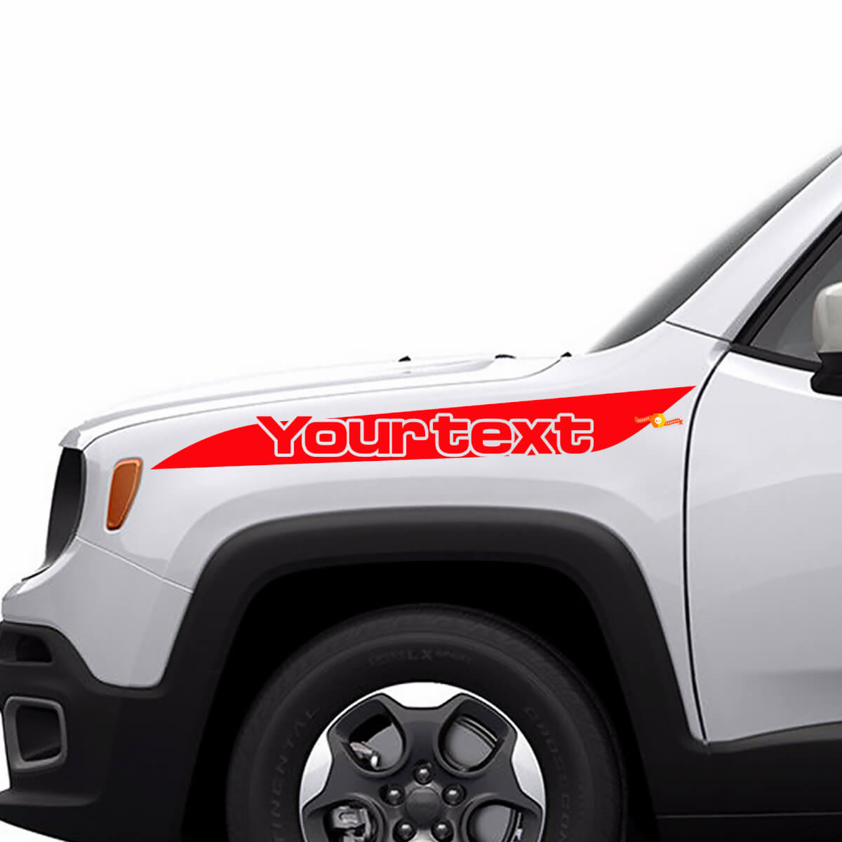 Adesivo in Vinile a Striscia con Lettering per Cofano Laterale per Jeep Renegade