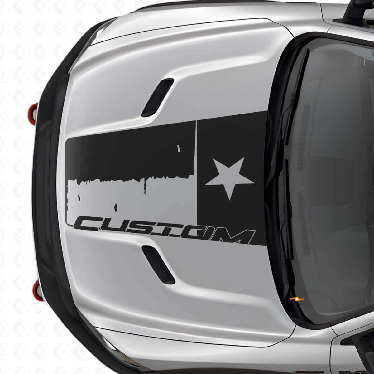 Adesivo in Vinile Personalizzato con Bandiera del Texas Usurata per Cofano Dodge Ram 2015-2017