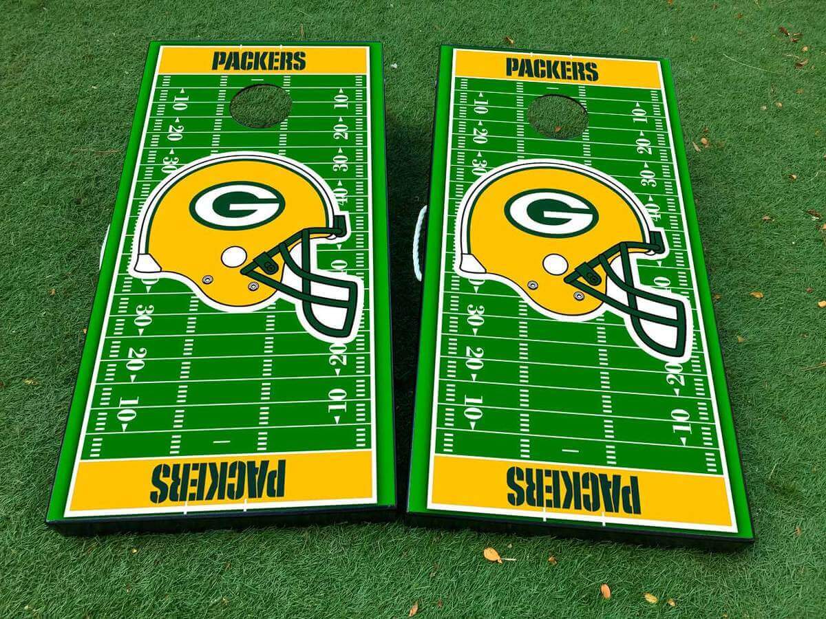 Adesivi in vinile personalizzati per tavolo da cornhole con campo squadra NFL
