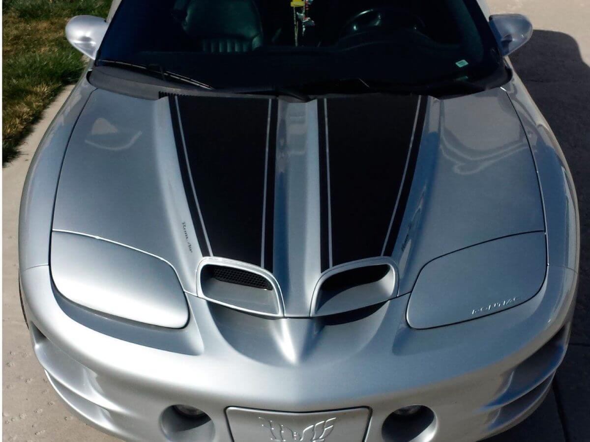 Kit Adesivi in Vinile per Spoiler Tetto Cofano con Doppie Strisce per Pontiac Firebird Trans Am 1998-2002