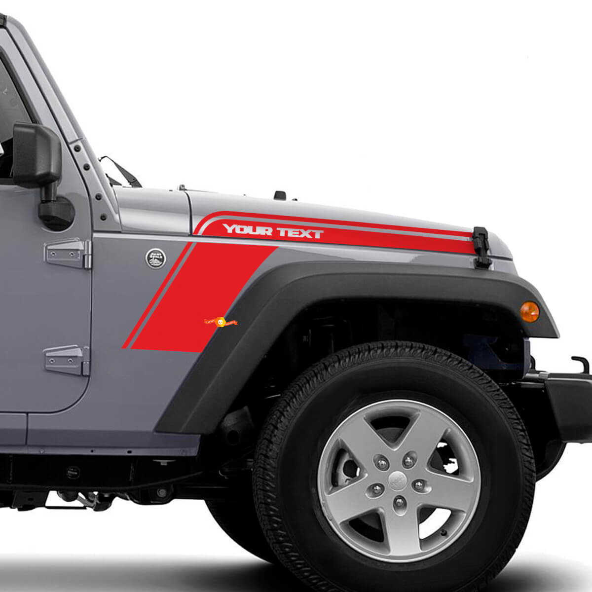 Kit di adesivi in vinile per cofano, parafango e striscia curva per Jeep Wrangler