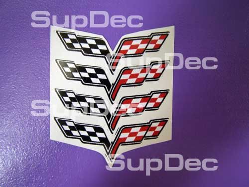 Adesivi Coprimozzo Set di 4 per Chevrolet Corvette C6