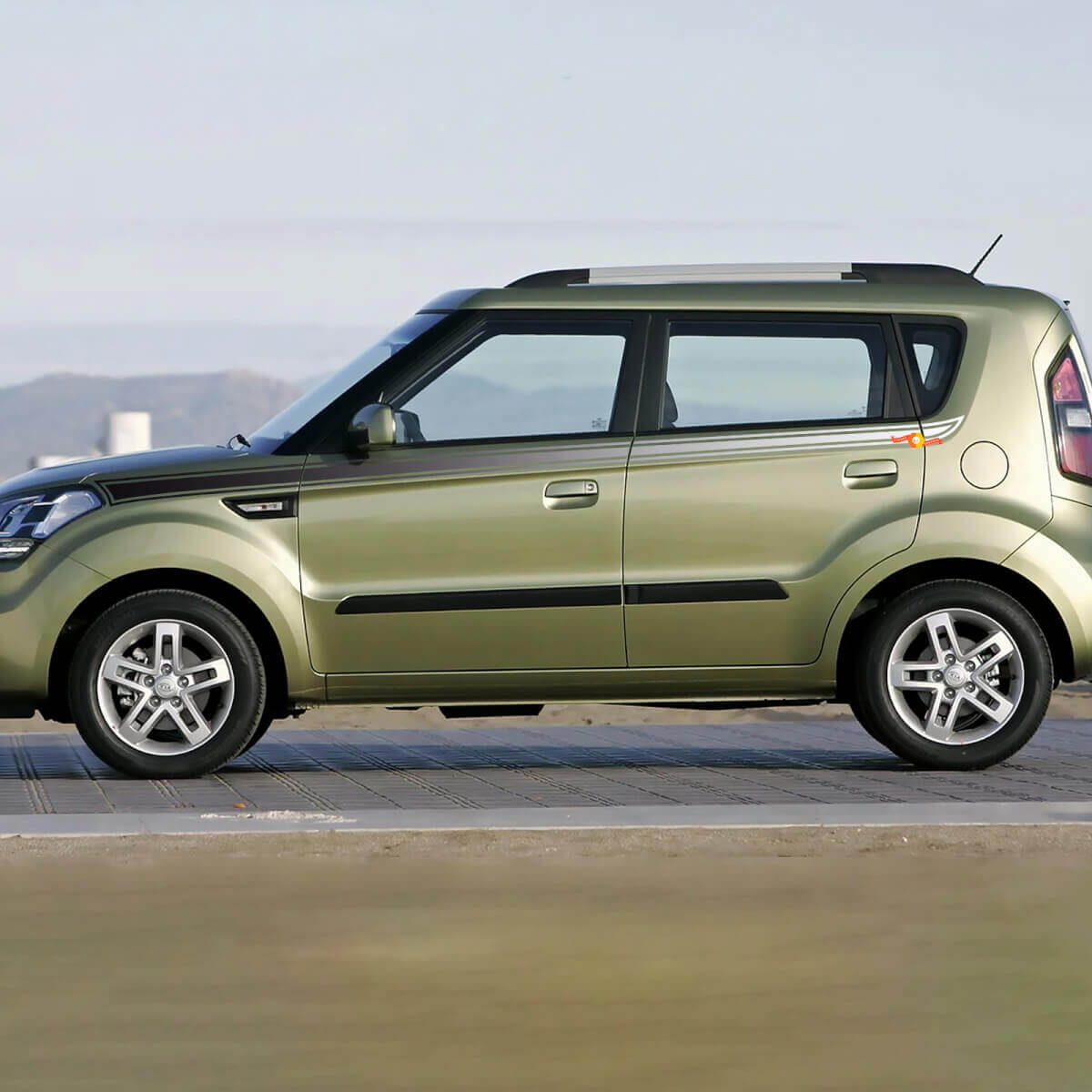 Adesivi per decalcomanie con accenti per porte laterali adatti a Kia Soul 2
