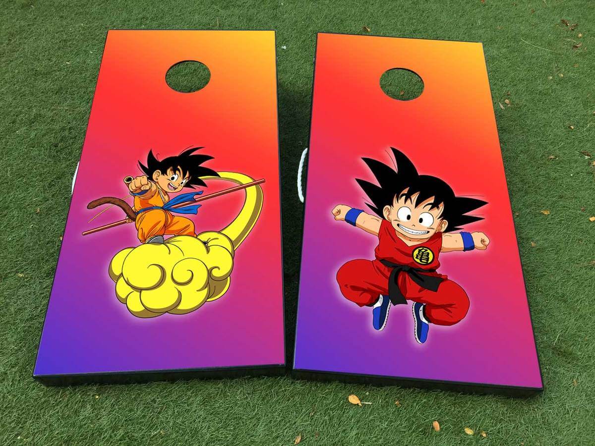 Set di Adesivi in Vinile per Cornhole Ispirati a Dragon Ball Anime