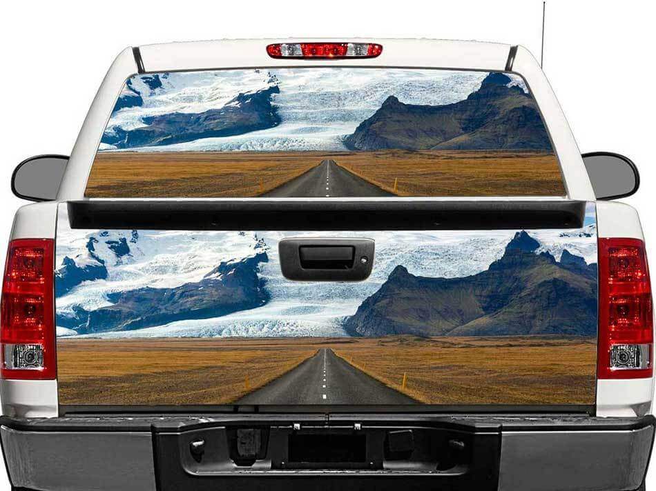 Adesivo in Vinile Posteriore per Finestrino o Portellone Road To The Mountains per Pick-up SUV