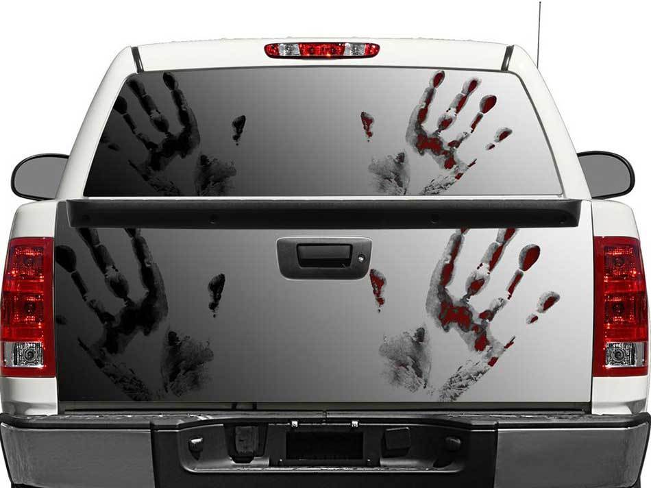 Adesivo in Vinile Mani Zombie per Finestrino Posteriore o Portellone per Pick-up e SUV