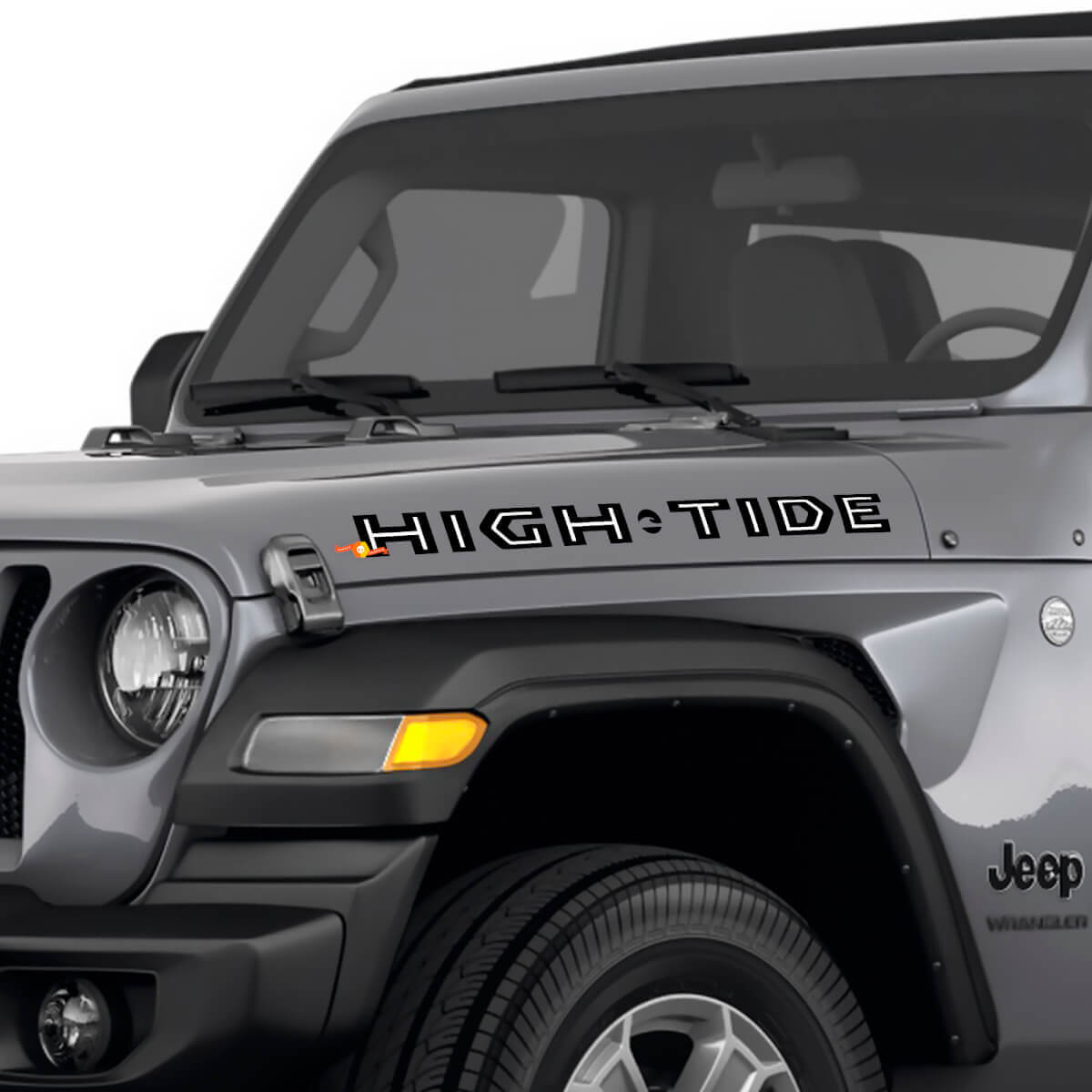 Adesivi in Vinile con Scritta High Tide per Cofano Laterale Jeep Wrangler