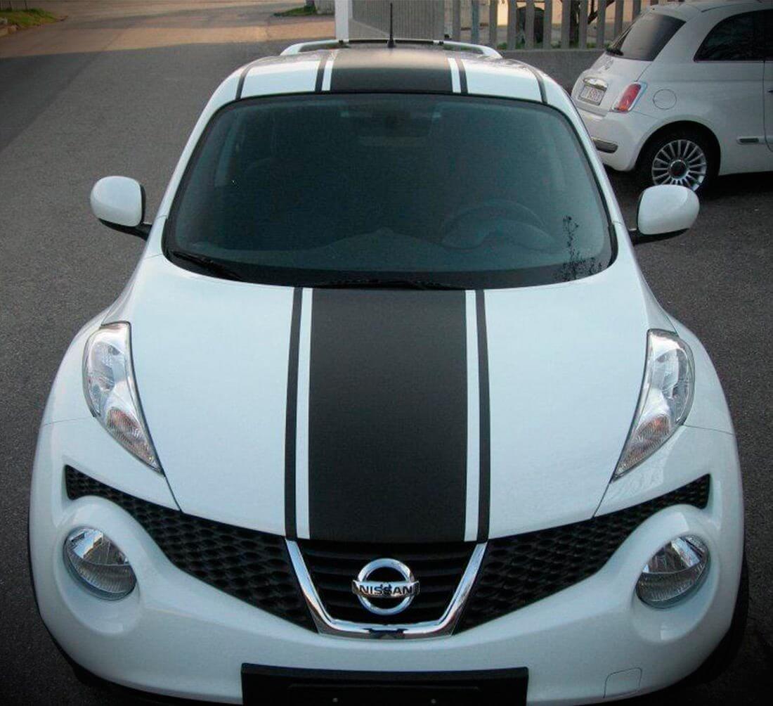 Kit Adesivi Vinile Strisce Racing Cofano Tetto Bagagliaio per Nissan Juke