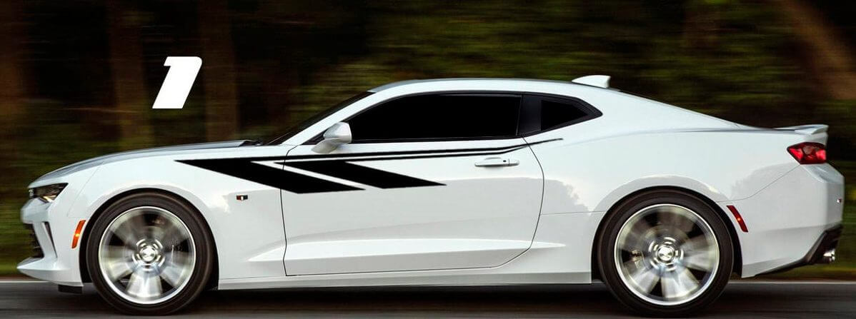 Set di Adesivi in Vinile con Striscia Laterale Tribale Personalizzata per Chevrolet Camaro