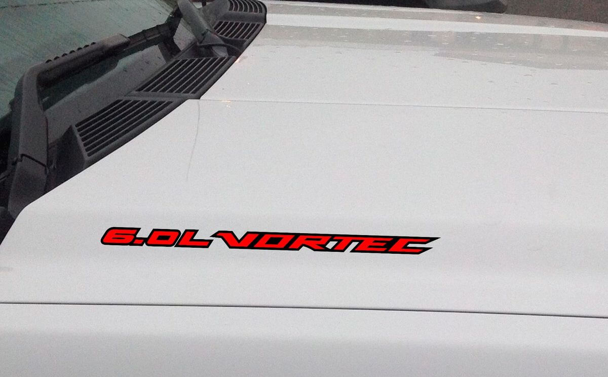 Coppia di decalcomanie contornate per cofano 6.0L Vortec per Chevrolet Silverado GMC Sierra
