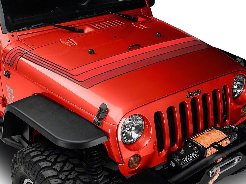 Adesivo in vinile a strisce stile retrò per cofano Jeep Wrangler JK